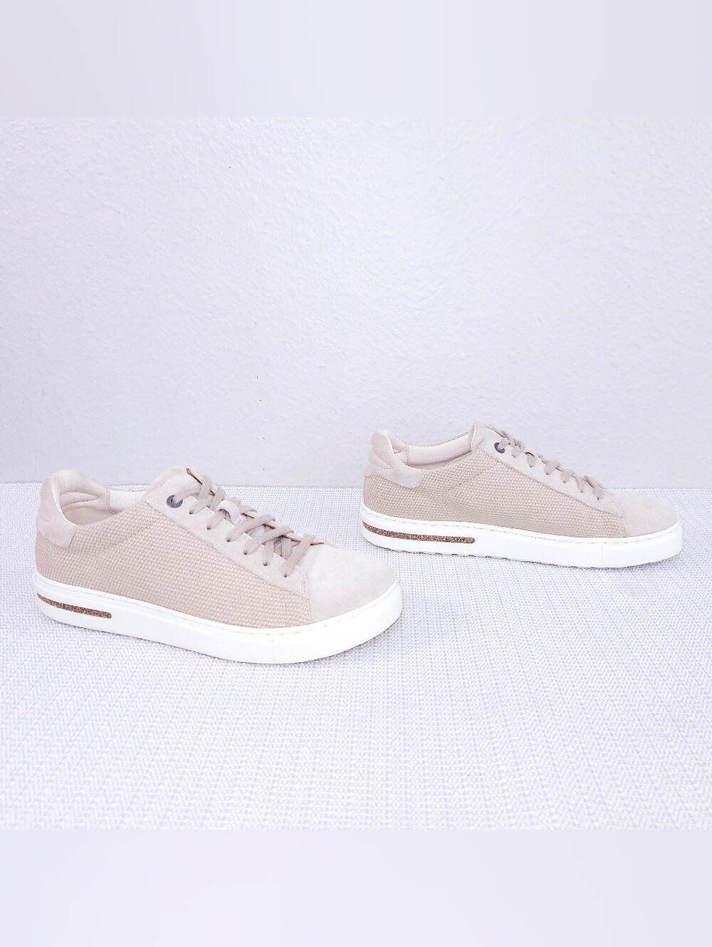 BIRKENSTOCK Bend Low Suede Canvas Sneakers EU 38 Sandcastle